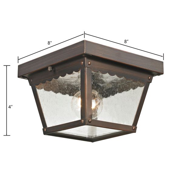 Springfield 8'' Wide 1-Light Outdoor Flush Mount - Hazelnut Bronze