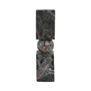 12X3" CHUNKY MARBLE TAPER HOLDER, FOREST GREEN 3