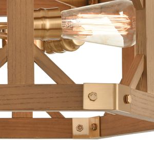 Structure 18'' Wide 3-Light Semi Flush Mount - Satin Brass 4