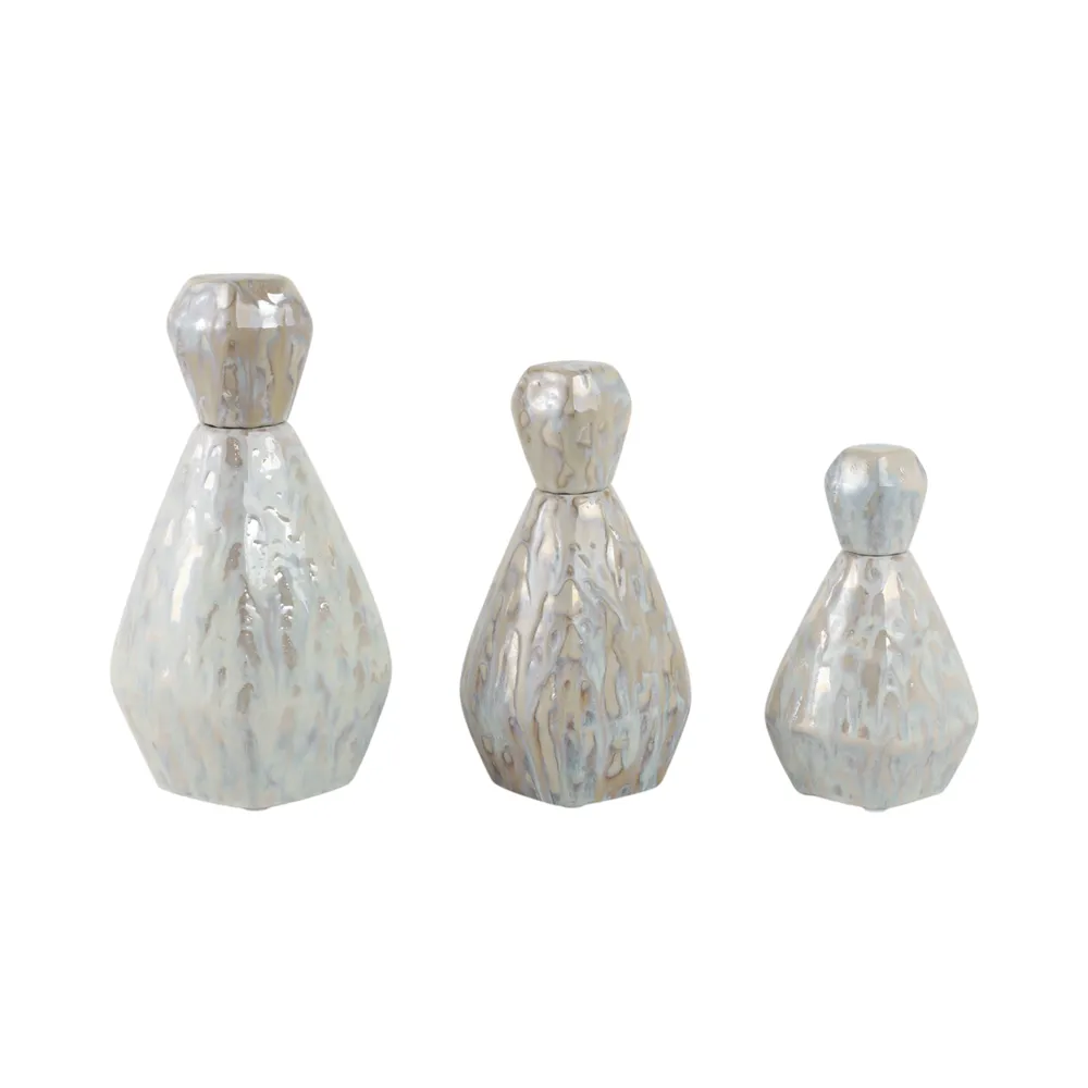 GIFFORDCLIFF SET OF 3 GRAY VASES 13 (IN)