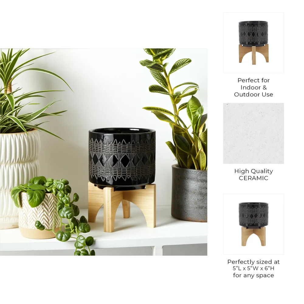 DREWSIDE BLACK PLANTER 6 (IN)