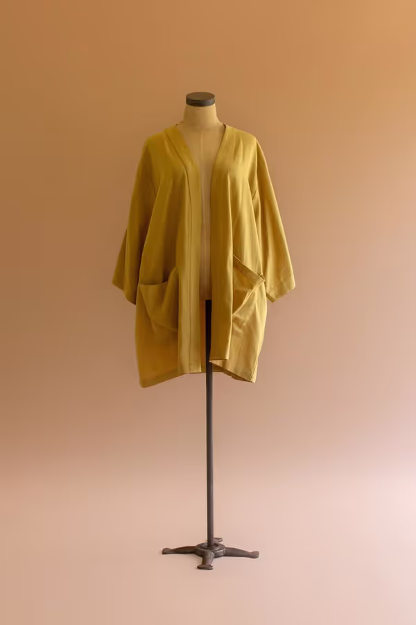 Short Kimono with Front Pockets - Pistachio