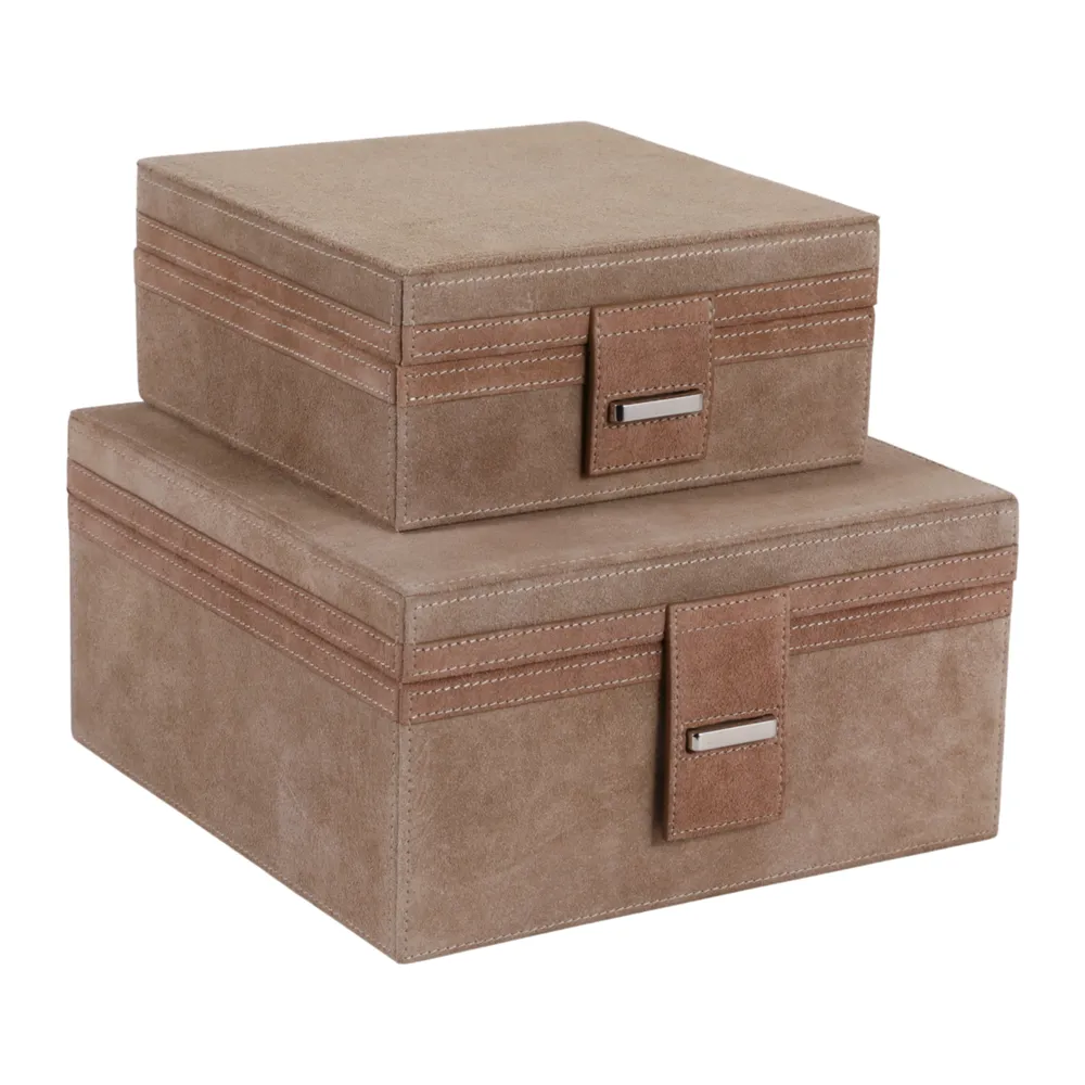 DEANLAND SET OF 2 TAN BOXES 5 (IN)
