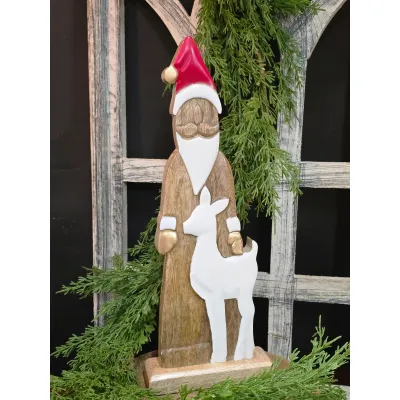 Santa w/ Reindeer 16x4.5in