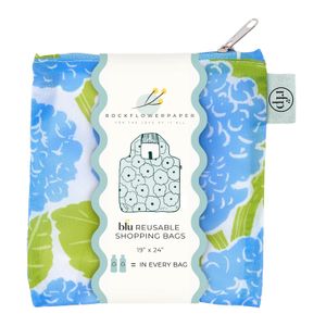 Blue Hydrangea blu Reusable Shopping Bag 4