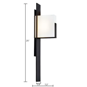 Oak Park 25'' High Integrated LED Outdoor Sconce - Matte Black 2