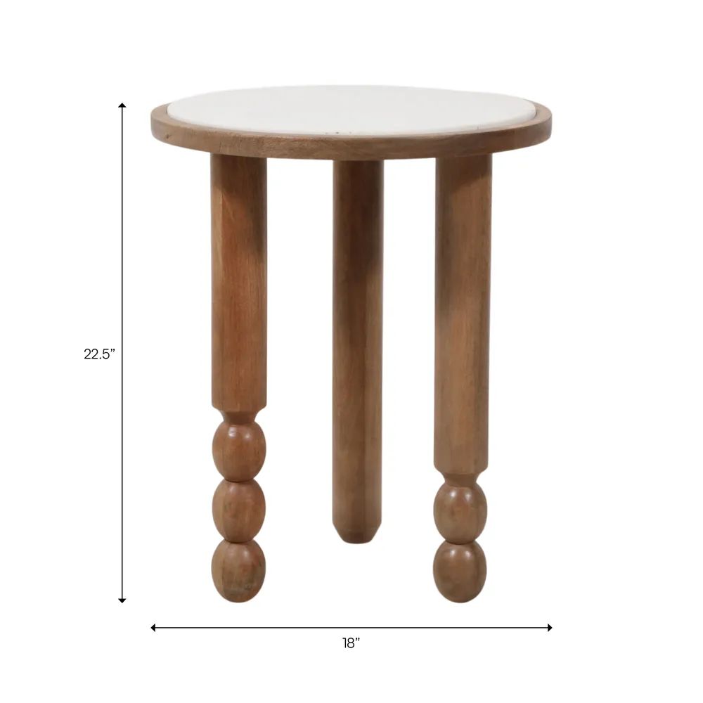 BELLWORTH WHITE TABLE 23 (IN)