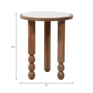 BELLWORTH WHITE TABLE 23 (IN) 10