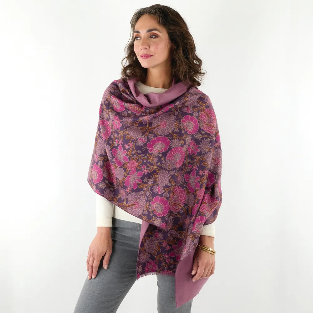 Capri Plum Reversible Wrap Scarf