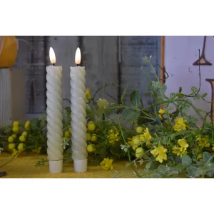 Spiral Taper Candle Realistic Flame 10in 2pack 2