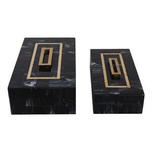 FARGOHAM SET OF 2 BLACK BOXES 5 (IN) 5