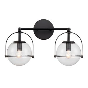Langford 17'' Wide 2-Light Vanity Light - Matte Black 1