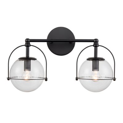 Langford 17″ Wide 2-Light Vanity Light - Matte Black