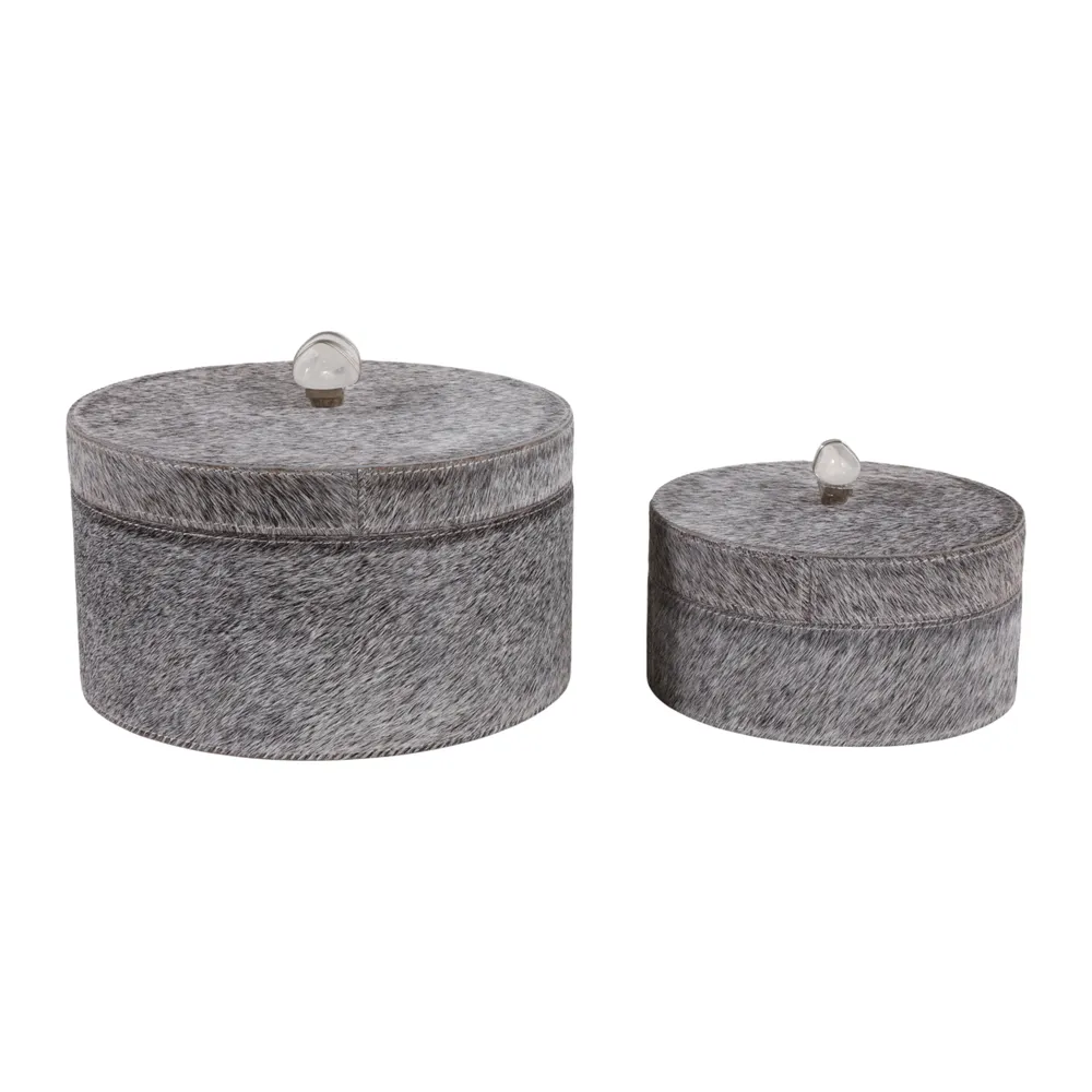 GERBERBEACH SET OF 2 GRAY BOXES 5 (IN)