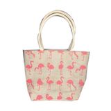 WHITE HIP BAG W ROPE STRAP & JUTE - PINK 1