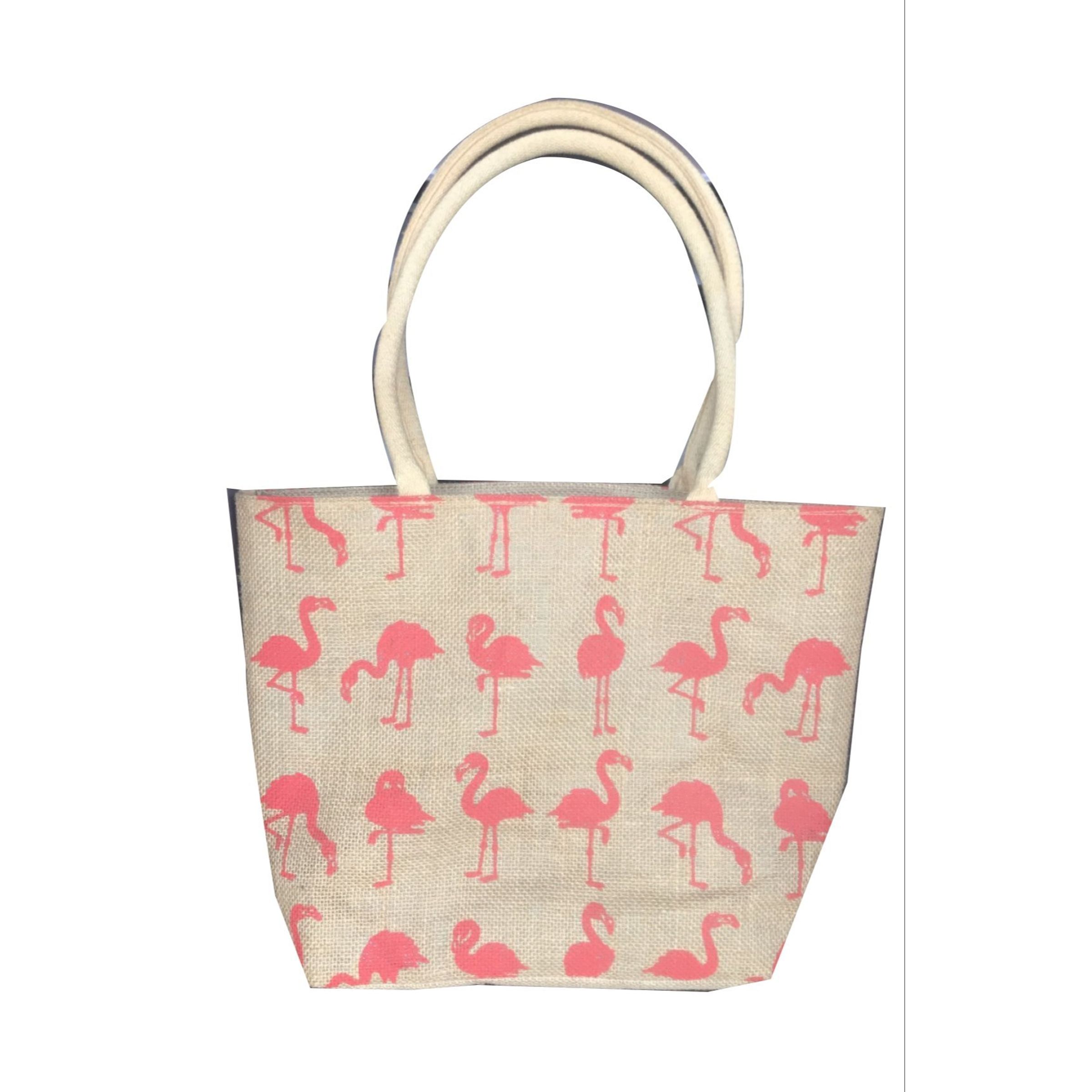 WHITE HIP BAG W ROPE STRAP & JUTE - PINK