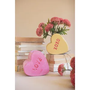Set of 2 Clay Conversation Heart Vases 1