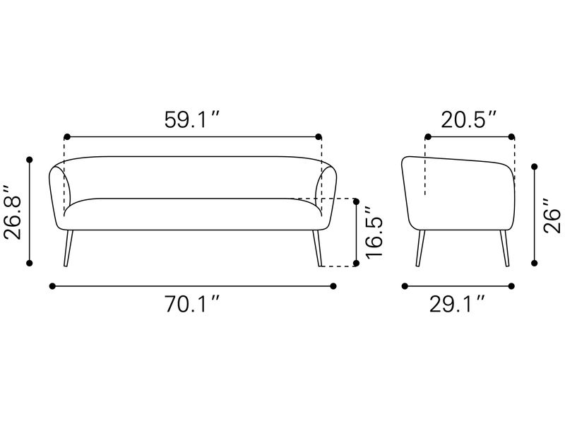 Deco Sofa Gray 12