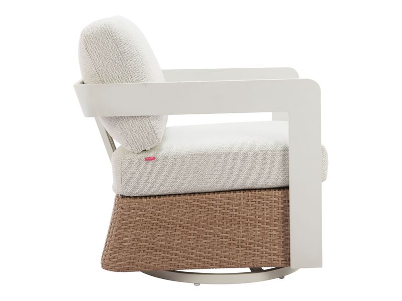 Gelo Swivel Chair White & Brown 3