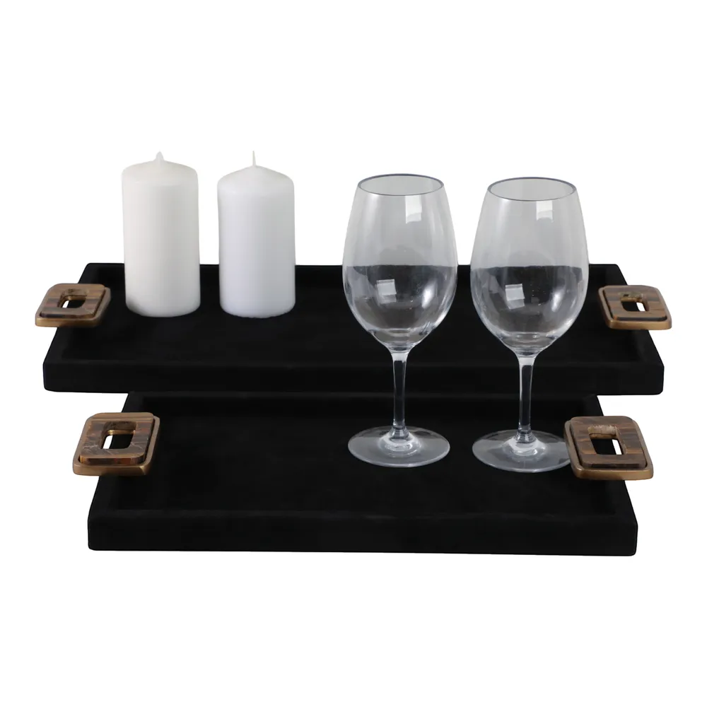 SAMSONFORD SET OF 2 BLACK TRAY 1 (IN)