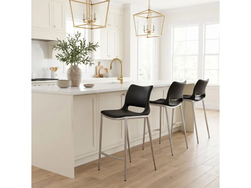 Ace Counter Stool Black & Silver 2
