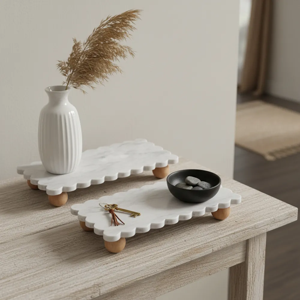 SAMSONVIEW SET OF 2 WHITE TRAY 3 (IN)
