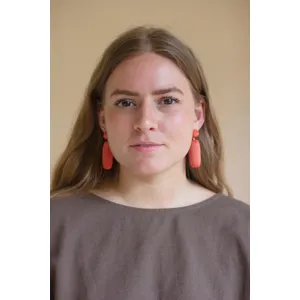 Fabricwrapped Earrings / Coral 2