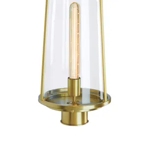 Cone 19.75'' High 1-Light Outdoor Post Light - Satin Brass 4
