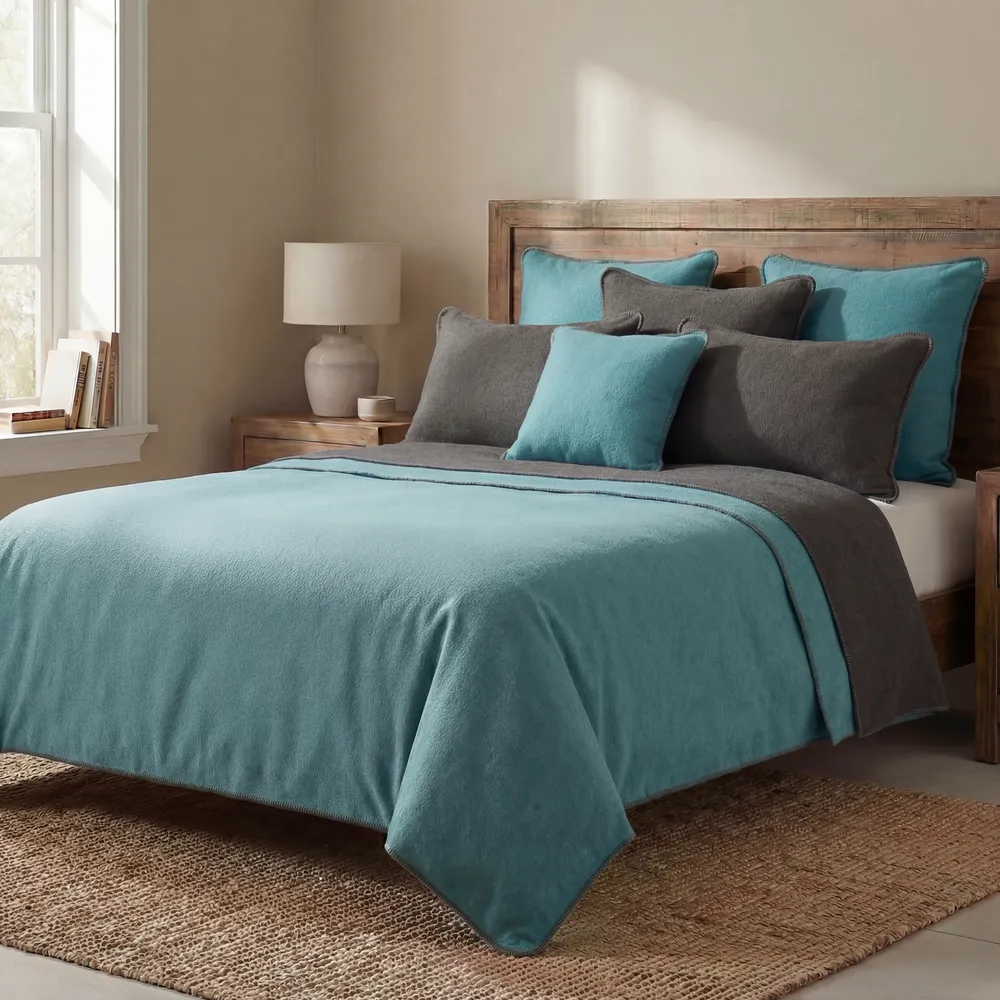 Solid Turquoise - Bedspread - Super King - 114x98