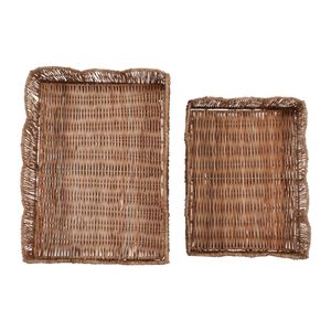 YATESGROVE SET OF 2 BROWN TRAY 4 (IN) 9