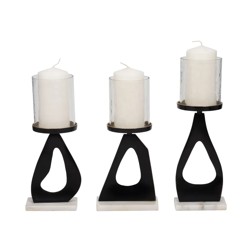 PALMERLAKE SET OF 3 BLACK CANDLE HOLDER 15 (IN)