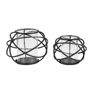 HARMONWICK SET OF 2 BLACK CANDLE HOLDER 6 (IN) 1