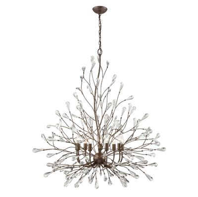 Crislett 40″ Wide 9-Light Chandelier - Sunglow Bronze
