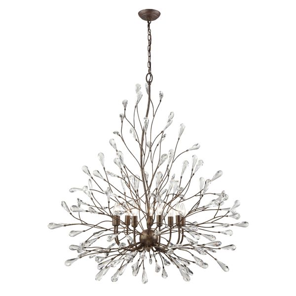 Crislett 40'' Wide 9-Light Chandelier - Sunglow Bronze