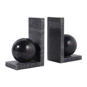 HELTONPORT SET OF 2 BLACK BOOKENDS 6 (IN) 4