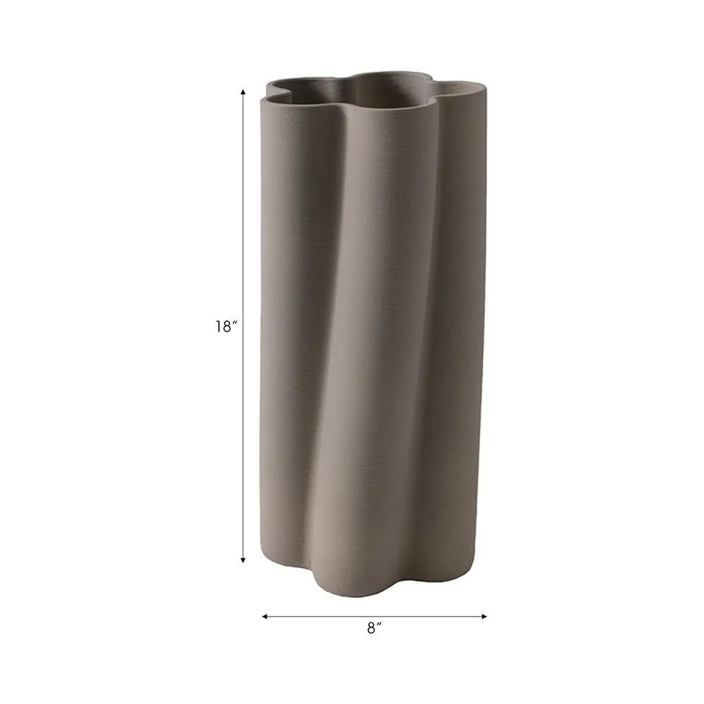 HOPEBEACH GRAY VASE 18 (IN)