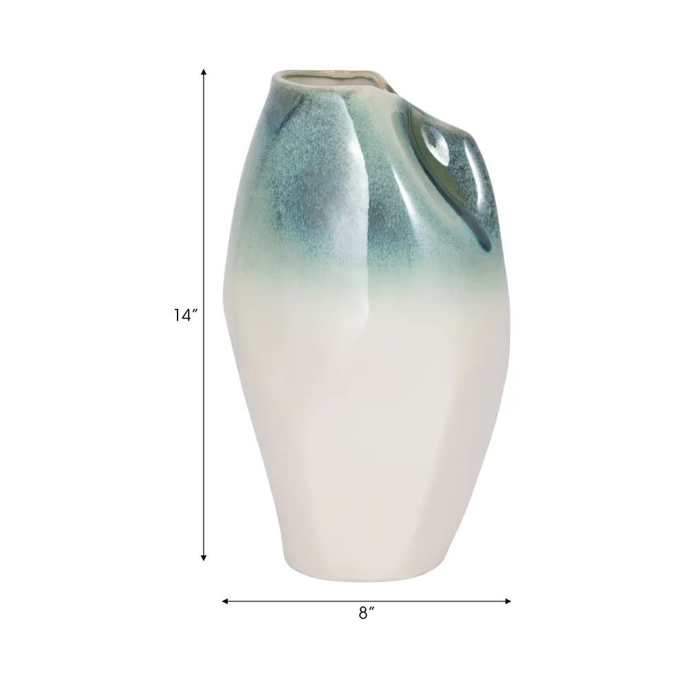 ALDERVALE WHITE VASE 14 (IN)