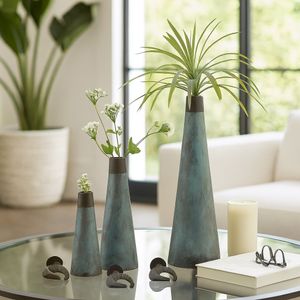 SLATERPORT SET OF 3 GREEN VASES 23 (IN) 11
