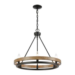 Ramsey 24'' Wide 6-Light Chandelier - Matte Black 1