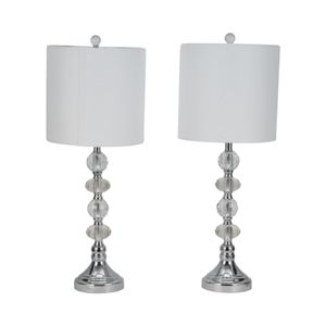 FRAZIERLAND SET OF 2 SILVER LAMPS 28 (IN) 4