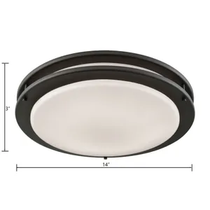 Clarion 14'' Wide 1-Light Flush Mount - Oil Rubbed Bronze 2