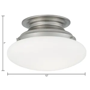 Clayton 12'' Wide 2-Light Flush Mount - Brushed Nickel 2
