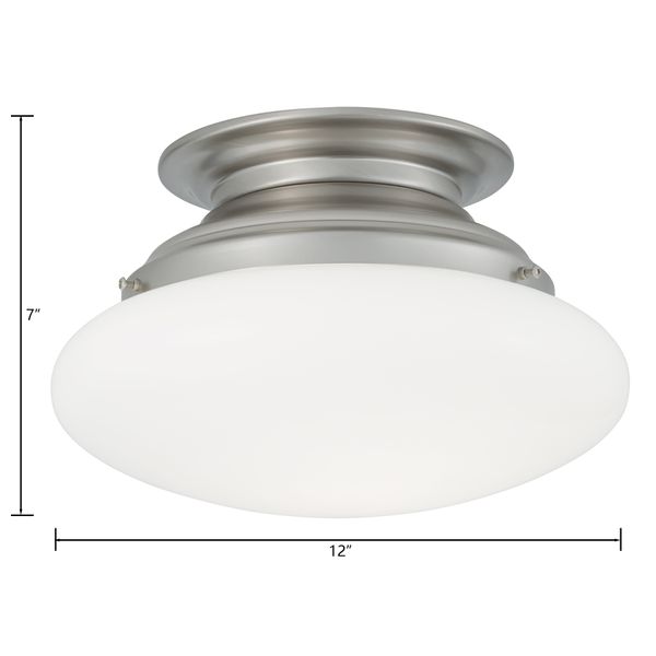 Clayton 12'' Wide 2-Light Flush Mount - Brushed Nickel