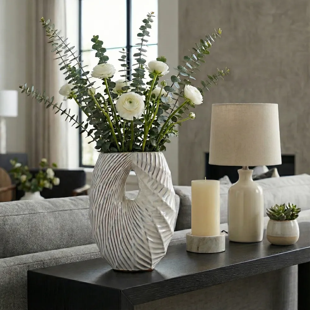 HAYWOODWAY WHITE VASE 16 (IN)
