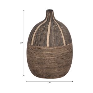 10"H TRIBAL VASE, BROWN 8