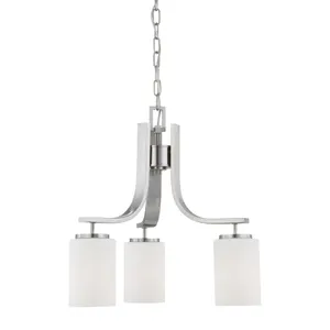 Pendenza 20" Wide 3-Light Chandelier - Brushed Nickel 1