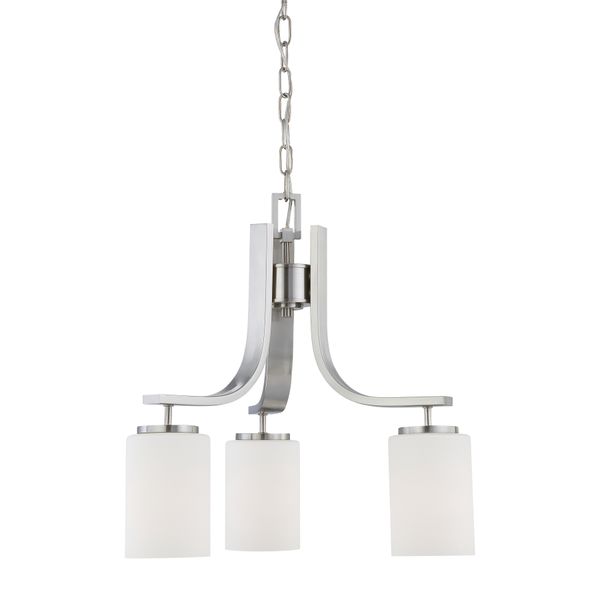 Pendenza 20" Wide 3-Light Chandelier - Brushed Nickel