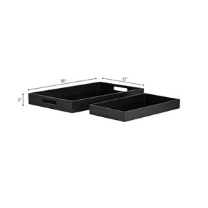 BAYBURN SET OF 2 BLACK WOOD/GLASS 2 (IN) 9