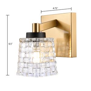 Candace 4.75'' Wide 1-Light Vanity Light - Satin Brass with Matte Black 2