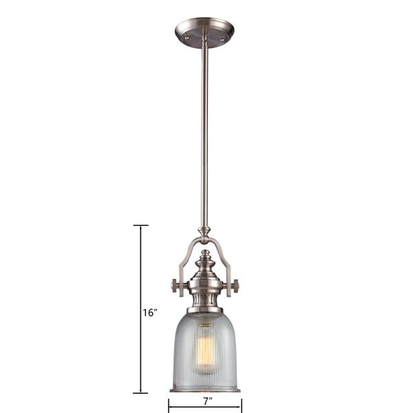 Chadwick 7'' Wide 1-Light Mini Pendant - Satin Nickel